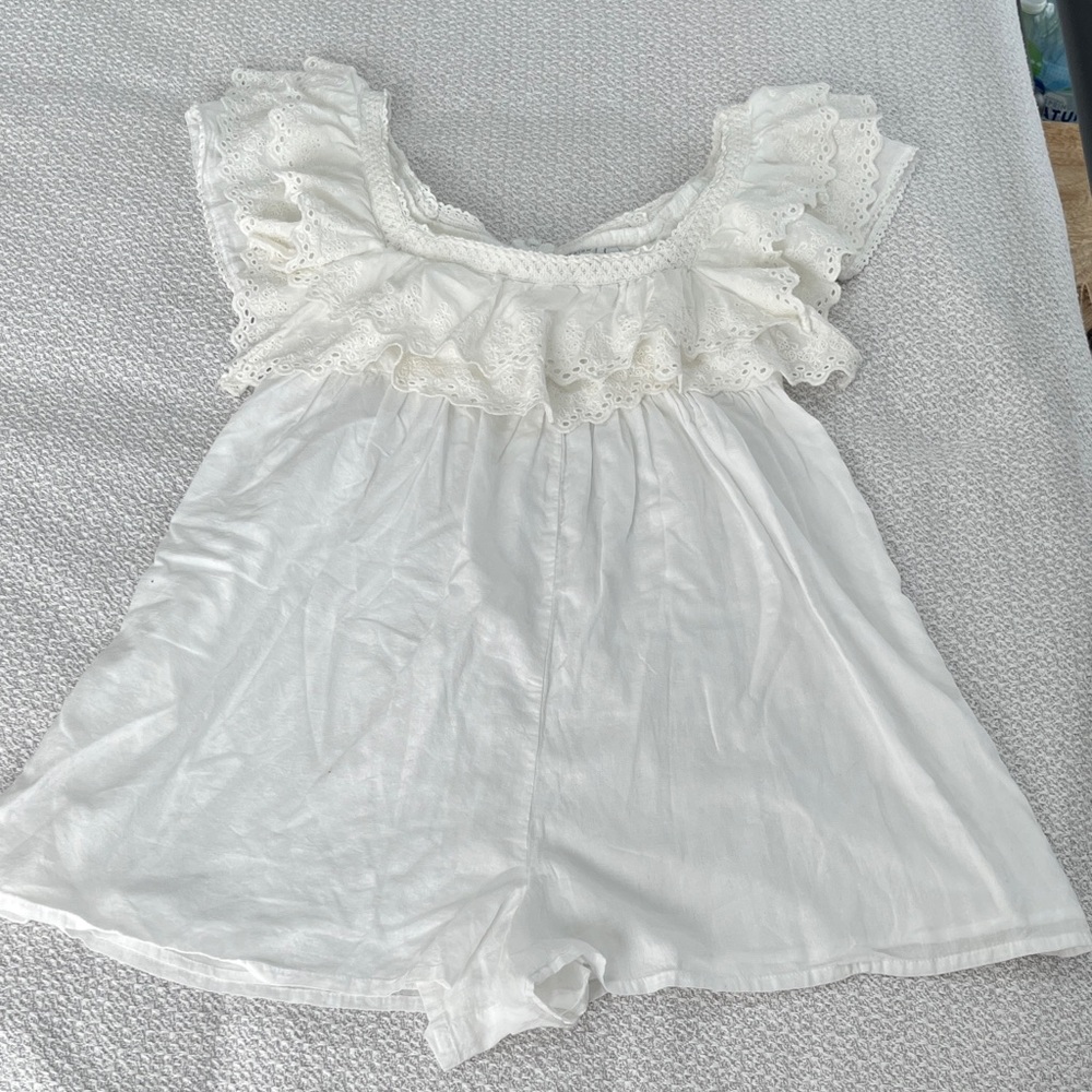 ASOS White Lace Ruffle Romper